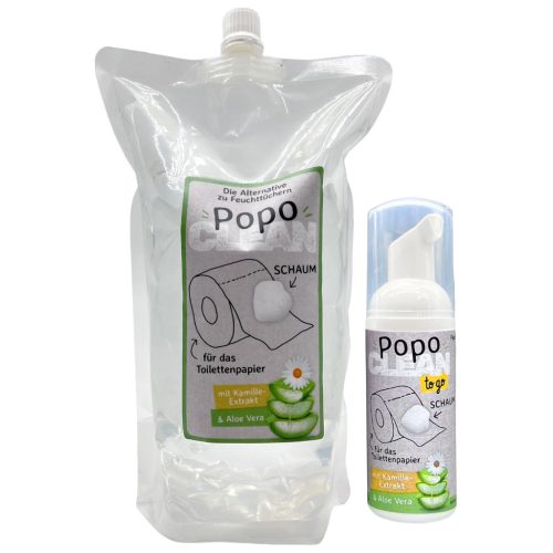 PopoClean toalettpapír-hab 1 + 1 csomag (500 ml + 50 ml)